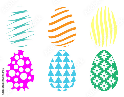 easter eggs are an attribute and decoration of the holiday vector illustration isolated on white background