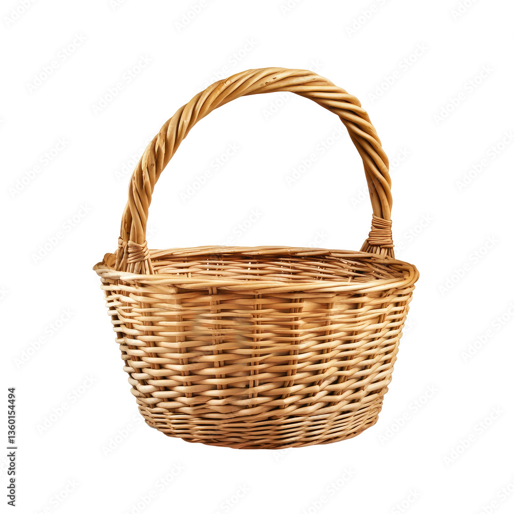 Empty Wicker Basket with Handle on Transparent Background - backet png, wicker basket png Empty Wicker Basket with Handle on Transparent Background - backet png, wicker basket png