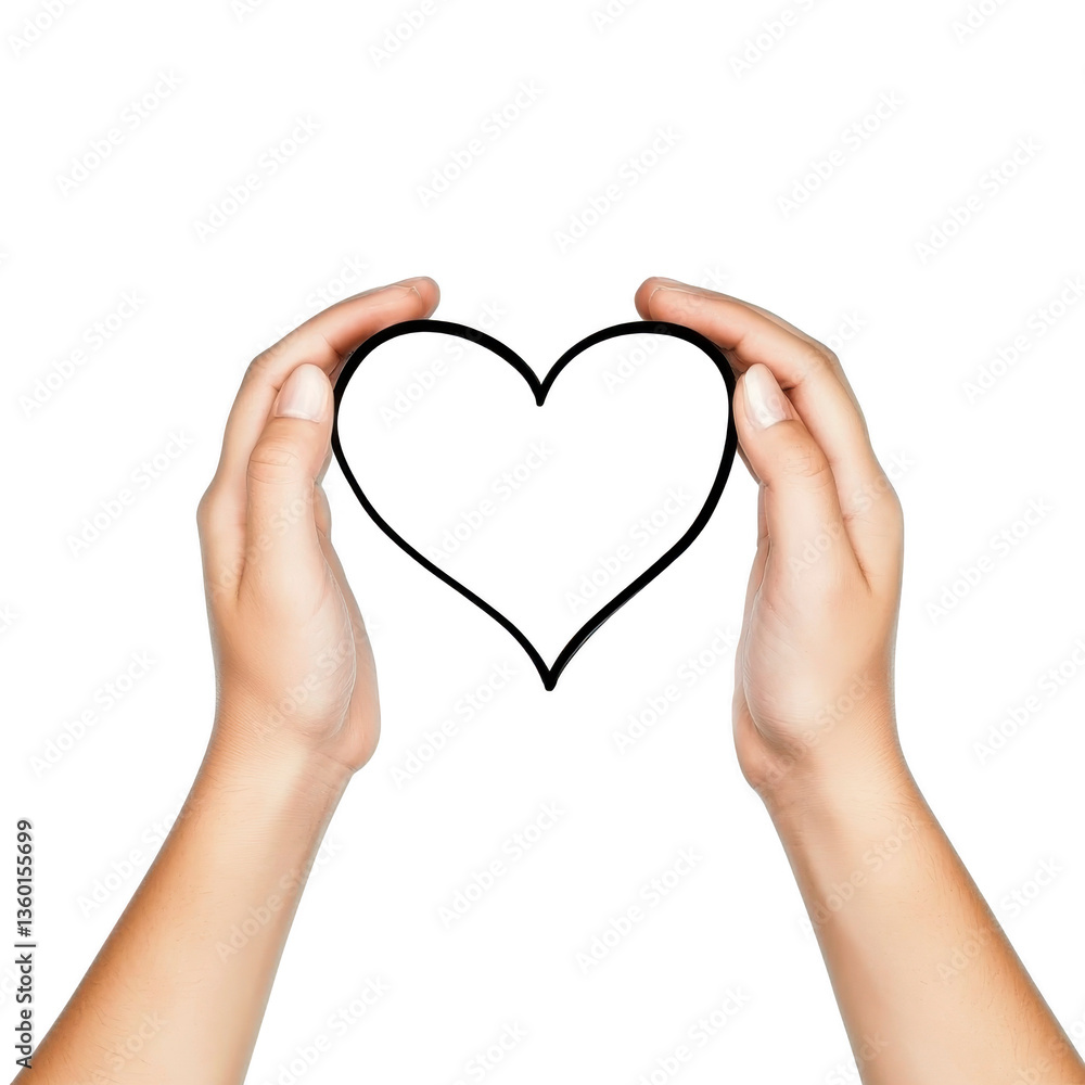 A Two hands gently form heart shape, symbolizing love and connection. image conveys sense of warmth and unity, with focus on expressive gesture of hands A Two hands gently form heart shape, symbolizing love and connection. image conveys sense of warmth and unity, with focus on expressive gesture of hands