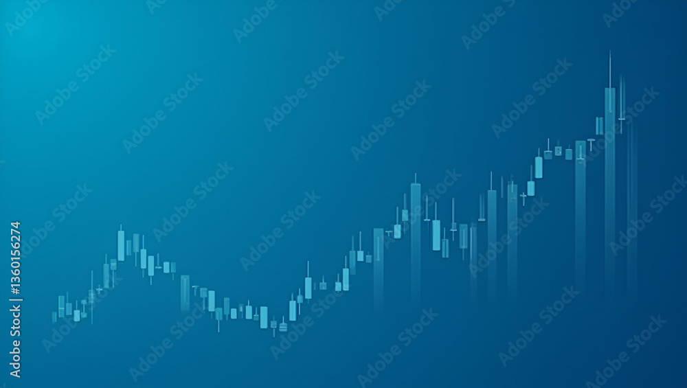Flat Stock market candle stick graph showing investment trading data bullish points graph trend on blue background vector concept as Stock market candle stick graph showing investment trading data bul Flat Stock market candle stick graph showing investment trading data bullish points graph trend on blue background vector concept as Stock market candle stick graph showing investment trading data bul