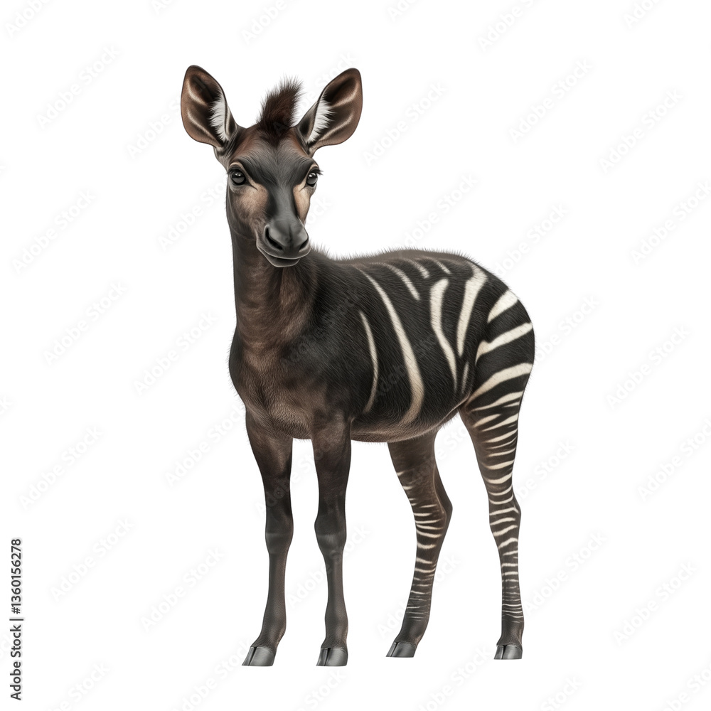 Obraz premium Zebra calf portrait on a transparent background wildlife photography natural habitat close-up view