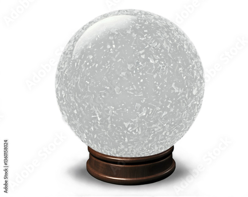 Wallpaper Mural Captivating image of a shattered crystal ball covered in dust, resting elegantly on a wooden base, evoking themes of fragility, fate, and forgotten futures Torontodigital.ca