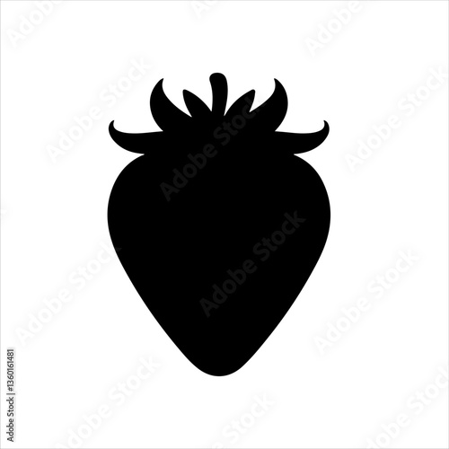 Black Strawberry  silhouette vector design