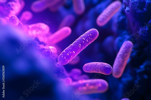 a close up of a pink bacteria