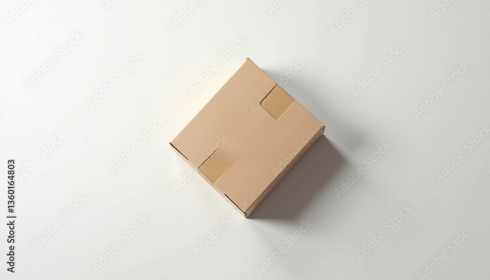 Fototapeta premium Simple cardboard box on a clean surface 