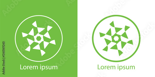 printable abstract green symmetry shape elegant  design logo concept for brand identity