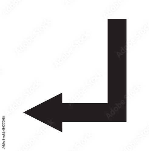 Obraz na płótnie FLECHE QUI TOURNE EN BAS A GAUCHE - ILLUSTRATION VECTORIELLE w salonie