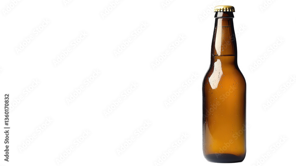 Amber Beer Bottle on a Black Background Amber Beer Bottle on a Black Background