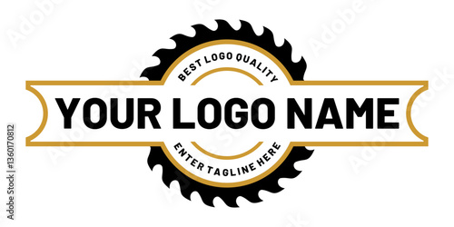 saw blade vector design,carpentry tool logo design,vintage,badge,editable design