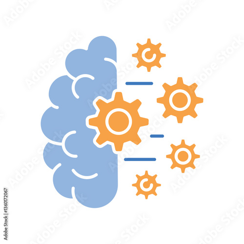 Machine Learning (ML) black line icon.