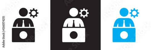 Information technology manager icon . Vector illustration. isolated on white and black background. EPS 10