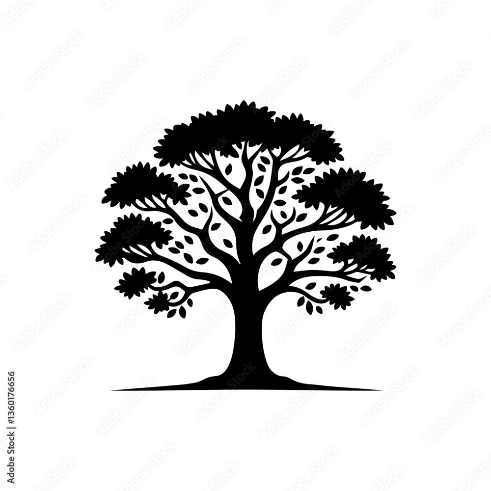 Fototapeta premium Tree silhouette icon vector design.