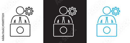 Information technology manager icon . Vector illustration. isolated on white and black background. EPS 10