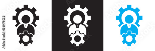 Information technology manager icon . Vector illustration. isolated on white and black background. EPS 10