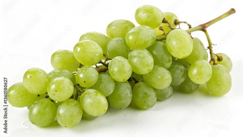 Bunch of green grapes on white background Bunch of green grapes on white background