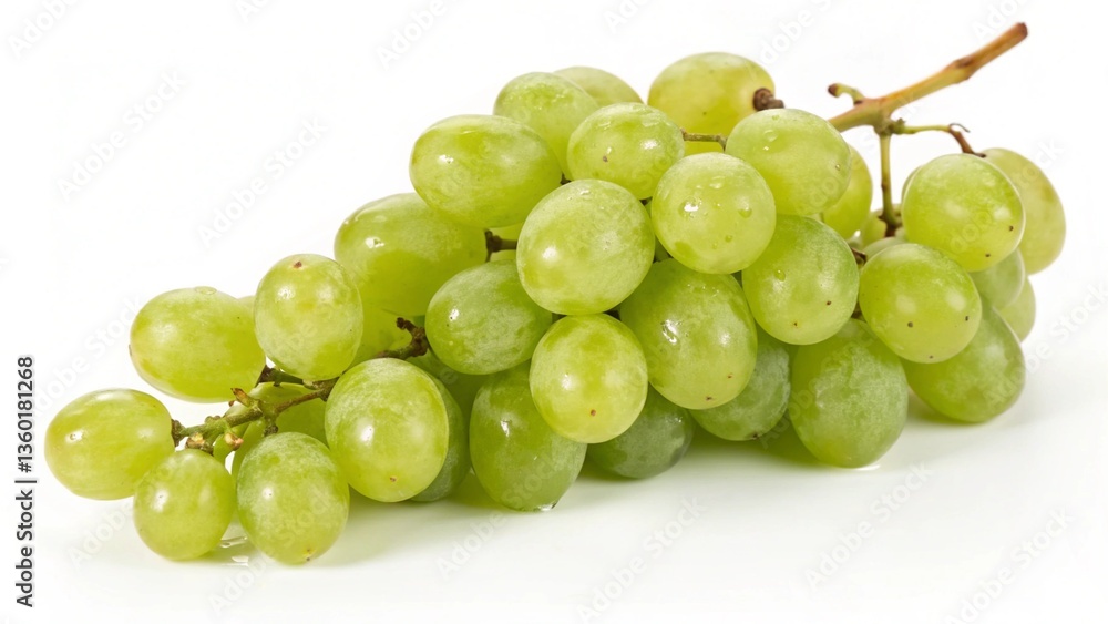 Bunch of green grapes on white background Bunch of green grapes on white background
