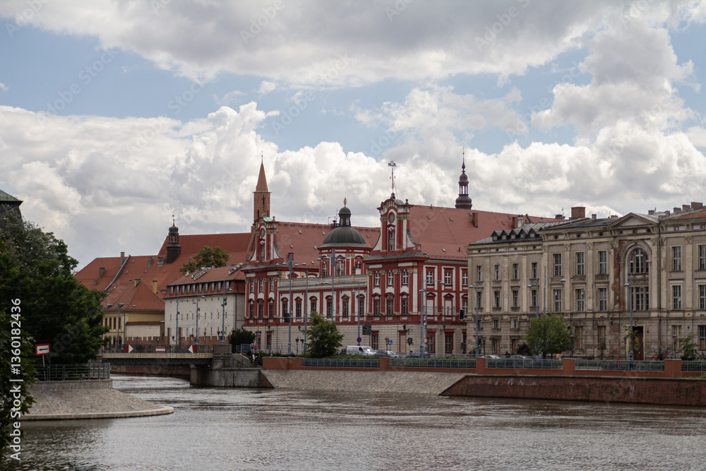Fototapeta premium A captivating cityscape of Wrocław, Poland, showcasing the charm and vibrancy of this historic city.