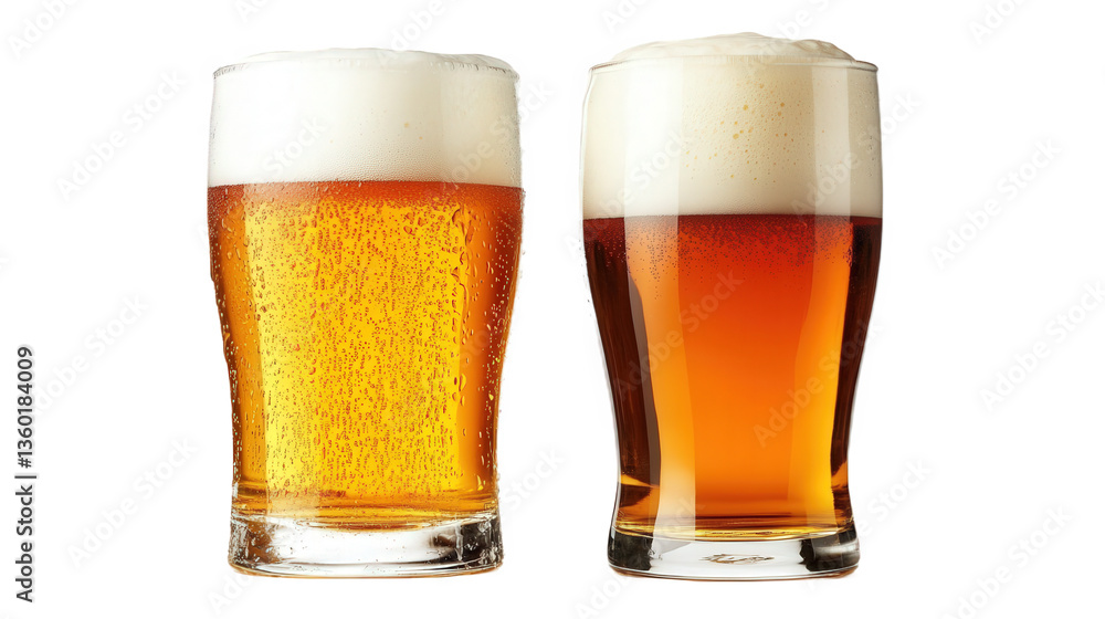 Two Different Beers in Glasses Two Different Beers in Glasses