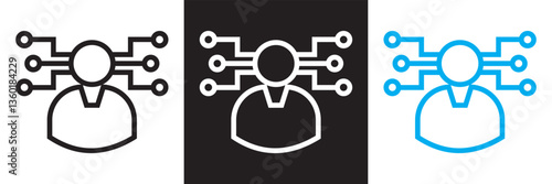 Information technology manager icon . Vector illustration. isolated on white and black background. EPS 10