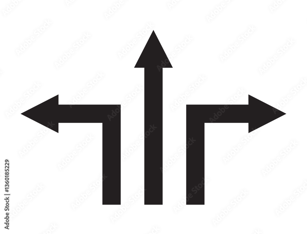 3 FLECHES DANS DES DIRECTIONS DIFFERENTES ORIENTEES VERS LE HAUT V2 - ILLUSTRATION VECTORIELLE