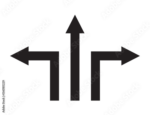 Obraz na płótnie 3 FLECHES DANS DES DIRECTIONS DIFFERENTES ORIENTEES VERS LE HAUT V2 - ILLUSTRATION VECTORIELLE w salonie
