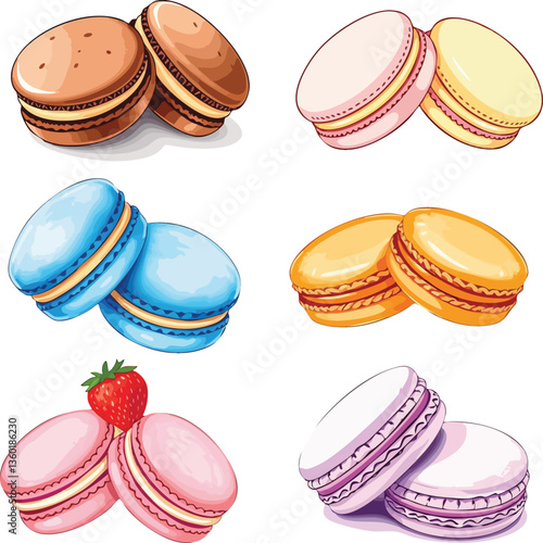 Colorful Assortment of Macarons