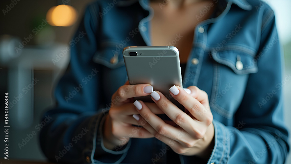 Empowering Digital Communication: Woman Typing on Smartphone for Work Empowering Digital Communication: Woman Typing on Smartphone for Work