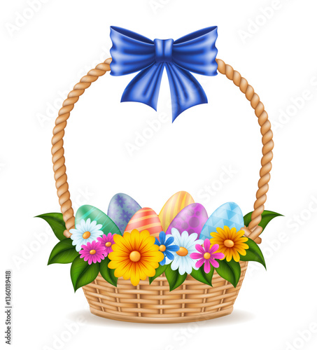 easter eggs are an attribute and decoration of the holiday vector illustration isolated on white background