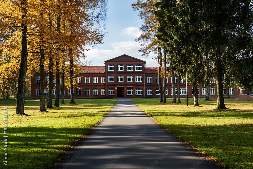 Obraz premium a cartoon of a school building