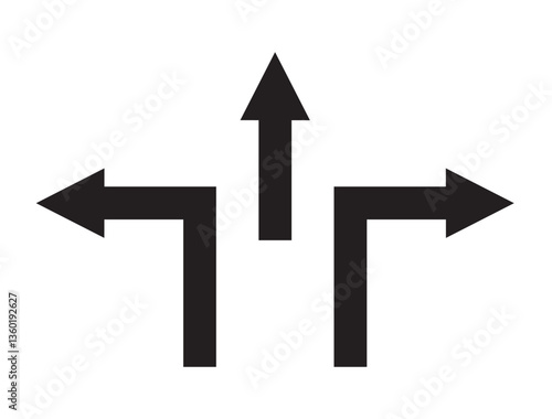 3 FLECHES DANS DES DIRECTIONS DIFFERENTES ORIENTEES VERS LE HAUT - ILLUSTRATION VECTORIELLE