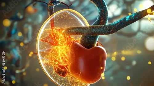 Explore the intricate visualization of the spleen and lymphatic system with detailed graphics and animations