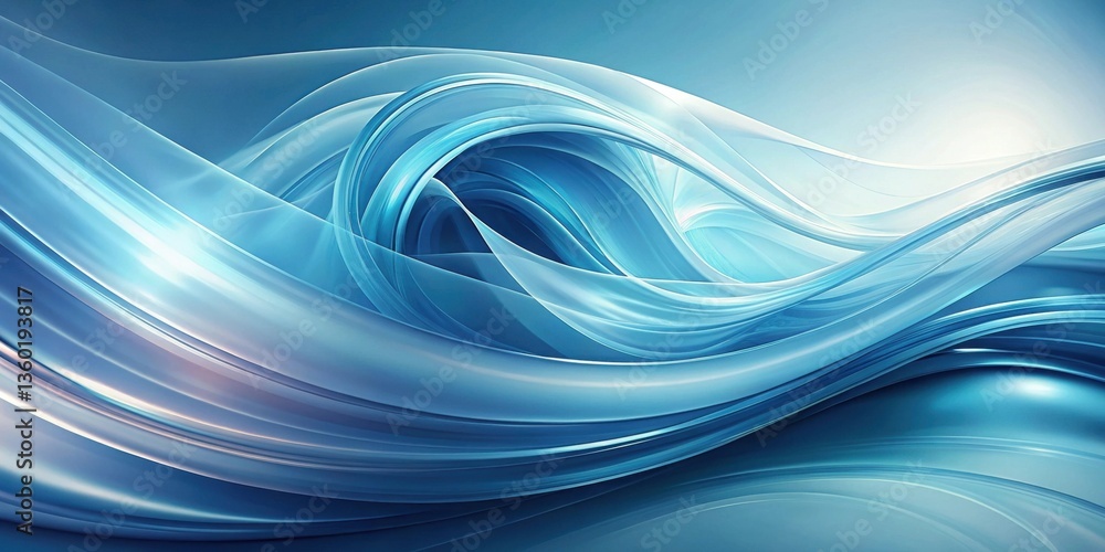 Fototapeta premium Abstract Blue Swirling Wave Design Serene, Fluid, and Dynamic Composition for Modern Backgrounds