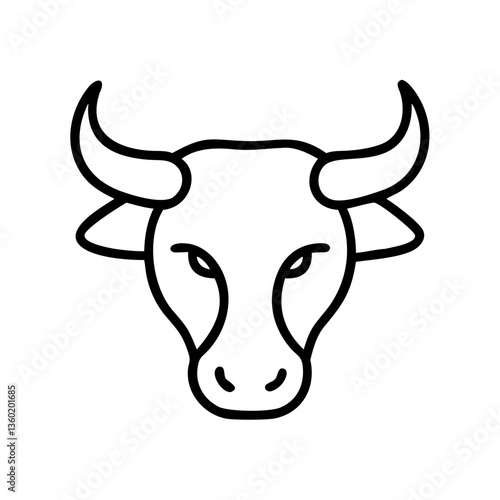 Bull head icon with horns