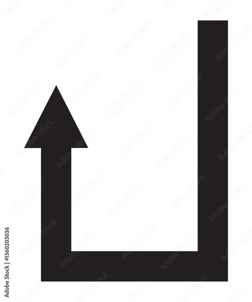 FLECHE DE RETOUR ORIENTEE VERS LE HAUT - ILLUSTRATION VECTORIELLE