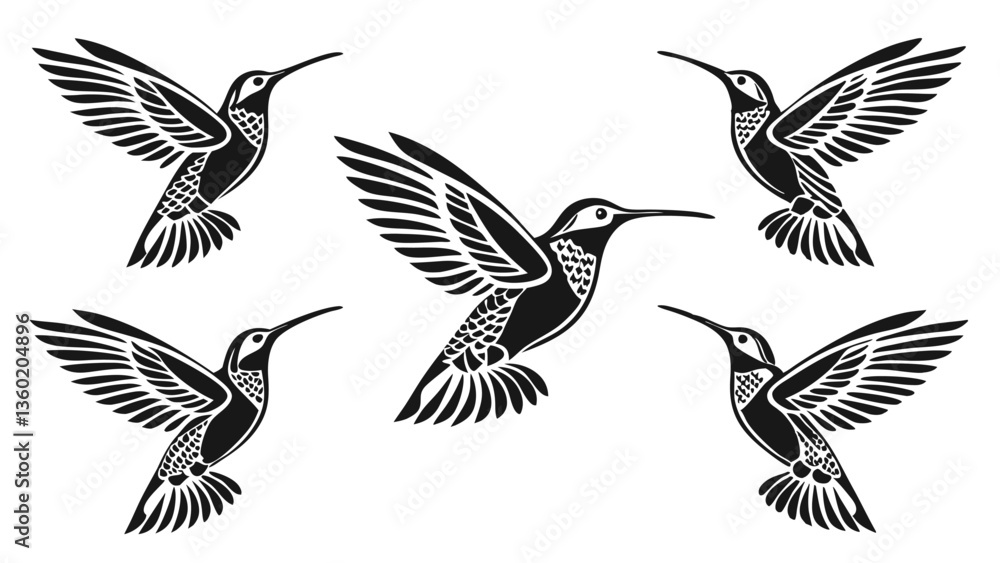 Obraz premium Set of hummingbird