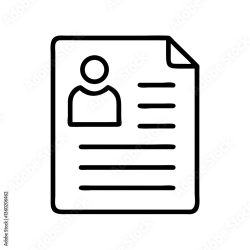 Resume document icon in minimalist line art style