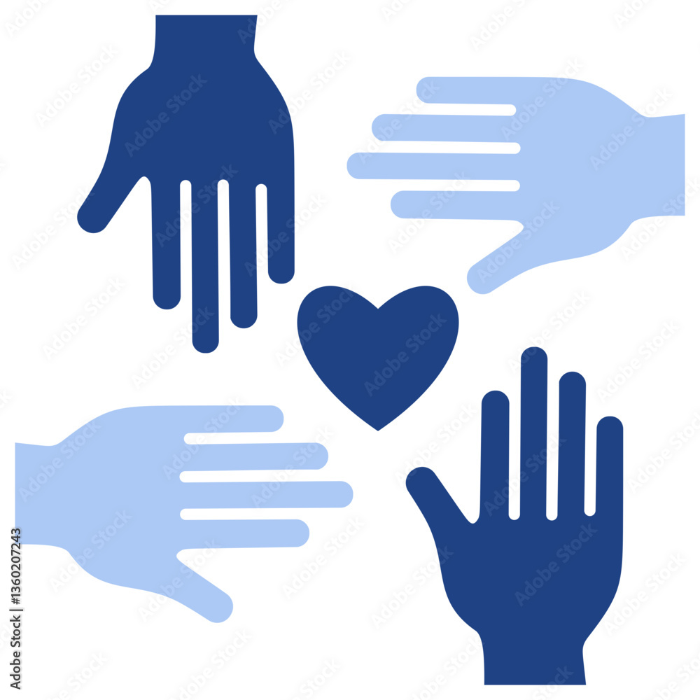 Obraz premium Charity Flat Blue Icon