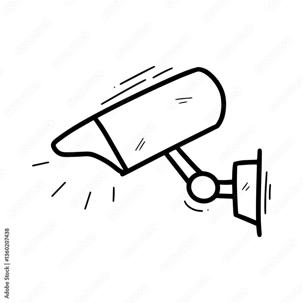 Hand Drawn Security Camera Illustration. Doodle Vector. Isolated on White Background - EPS 10 Vector Hand Drawn Security Camera Illustration. Doodle Vector. Isolated on White Background - EPS 10 Vector
