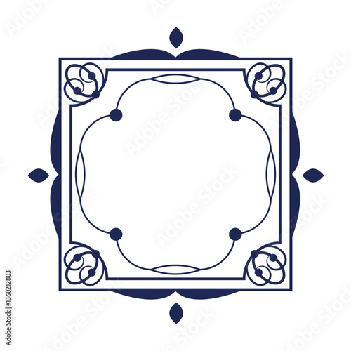 Linear frame or border vector backdrop. Decorative outline with lines. Embellishment and ornamentation, graphic design in layout. Outline perimeter or boundary, empty or blank edge ornament.