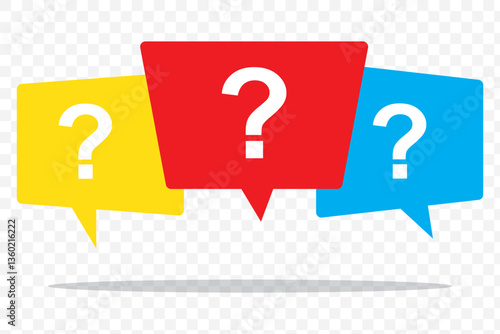 Question marks icon. Question marks vector illustration. Question mark icon set. Message box with question mark icon. Button vector icon isolated on transparent background. EPS 10.