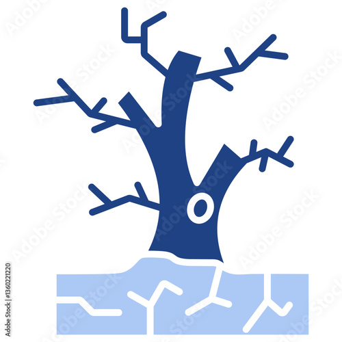 Land Degradation Flat Blue Icon