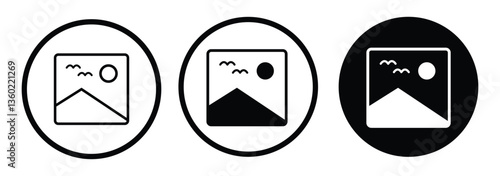 Gallery icon set. Photo album icon  set. Image, picture flat editable icon collections. Photo album symbol.