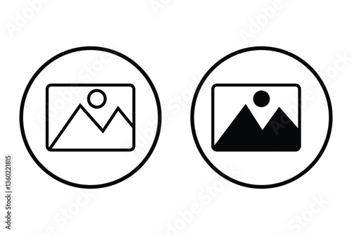 Gallery icon set. Photo album icon  set. Image, picture flat editable icon collections. Photo album symbol.