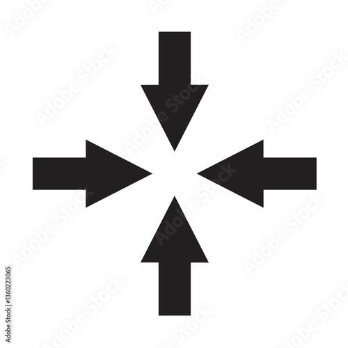 Obraz na płótnie 4 FLECHES QUI INDIQUENT LA MEME DIRECTION - ILLUSTRATION VECTORIELLE w salonie