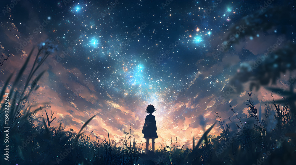 A brilliant starry night sky stretches overhead, where the constellations twinkle like diamonds, reminding us of the vastness of the universe and our place within it A brilliant starry night sky stretches overhead, where the constellations twinkle like diamonds, reminding us of the vastness of the universe and our place within it