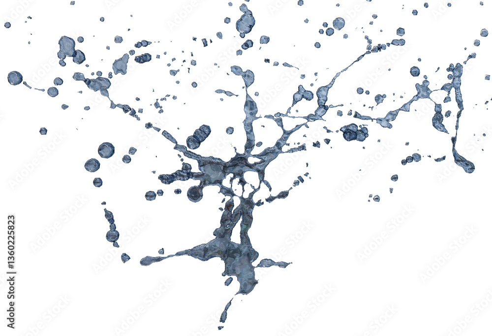 Naklejka premium Abstract blue splatter art, organic shape