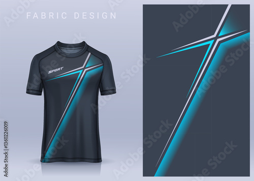 Fabric textile design for Sport t-shirt, Soccer jersey mockup for football club. uniform front view.	