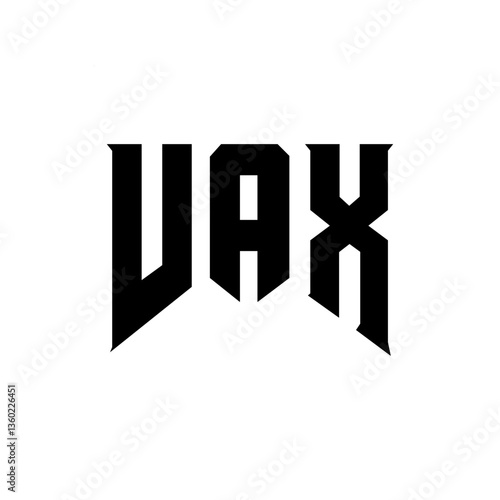 VAX letter logo design for technology company. VAX logo design black and white color combination. VAX logo, VAX vector, VAX design, VAX icon, VAX alphabet. VAX typography logo design.