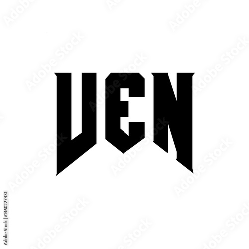 VEN letter logo design for technology company. VEN logo design black and white color combination. VEN logo, VEN vector, VEN design, VEN icon, VEN alphabet. VEN typography logo design.