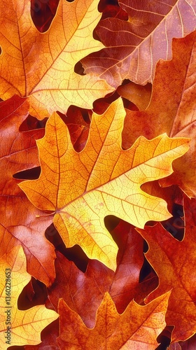 Wallpaper Mural Autumn leaves close-up, vibrant fall colors, nature background, image for wallpaper use Torontodigital.ca